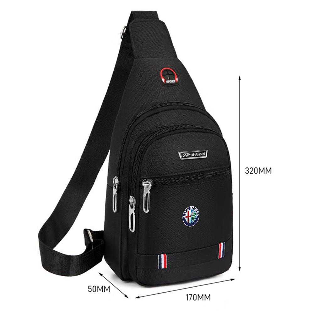 YYCE3 Waterproof Chest Bag Crossbody Pack Single Shoulder Backpack For Alfa Romeo Sportiva 159 Giulietta 147 Stelvio Logo Accessories