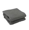 MUJI Waffle Large Bath Towels, Set of 2, 70 X 140 Cm, Charcoal Gray, Smooth To the Touch, 83921552