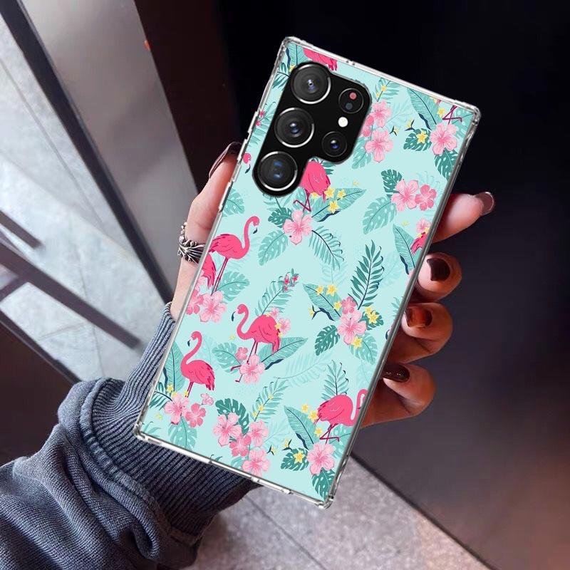 Pink Red Flamingo Phone Case For Samsung Galaxy S23 S24 S25 Edge S26 Ultra S22 + S21 Plus S20 FE Cover Silicone Print Shell Gala