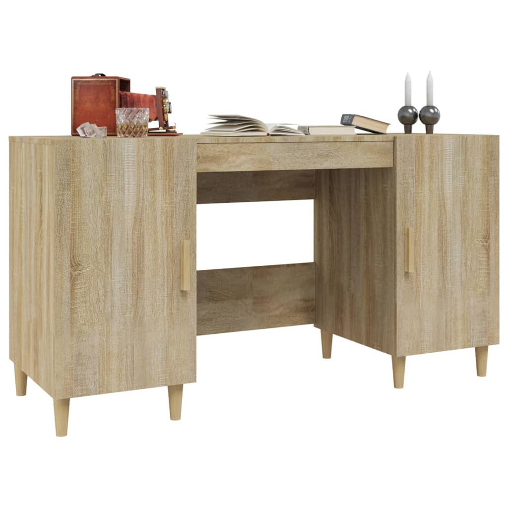 Vidaxl Biurko, Dąb Sonoma, 140X50X75 Cm, Materiał Drewnopochodny