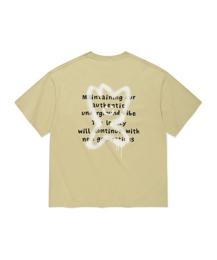WACKY WILLY Kiki Line Typography Short Sleeve T-Shirt Yellow
