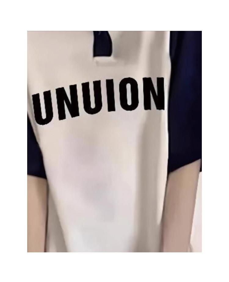 Women's Summer Contrast Color Spliced Letter Printed T-Shirt