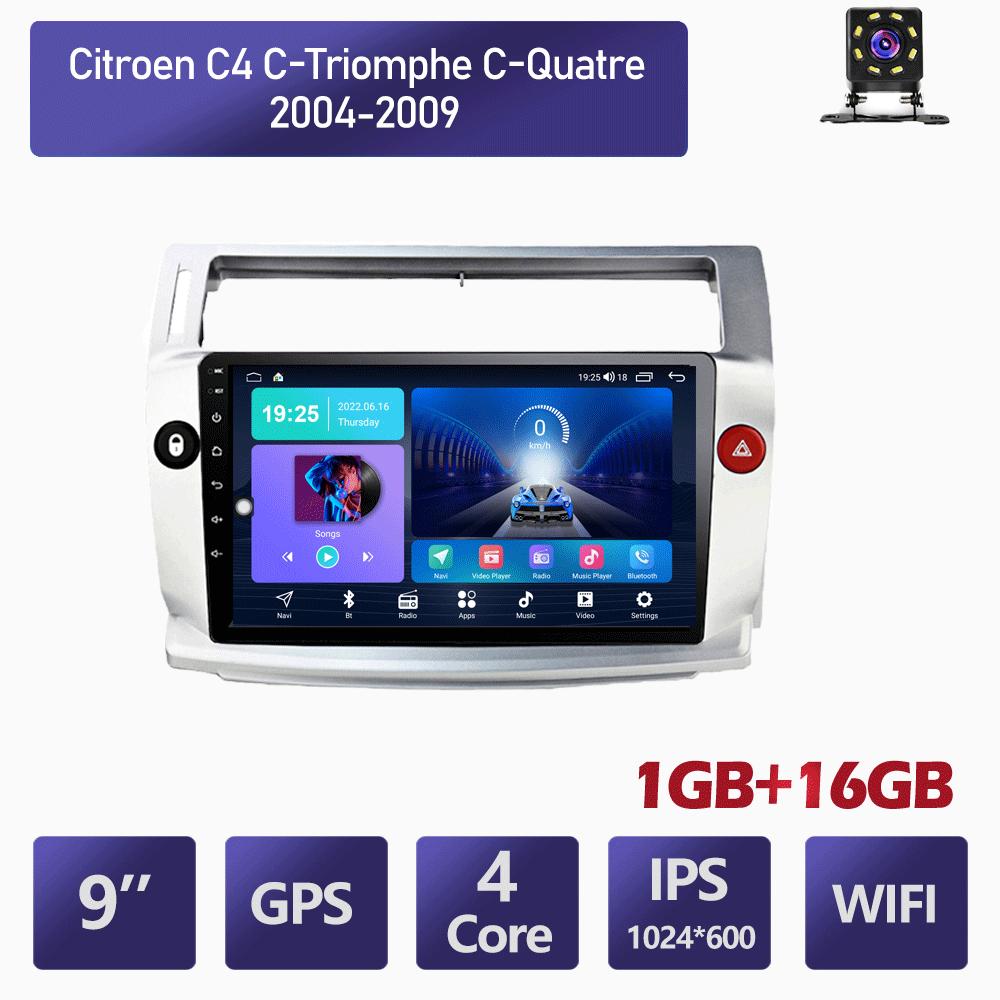 9-дюймовый автомобильный стерео радио Carplay для Citroen C4 C-Triomphe C-Quatre 2004-2009 Android автомобильный мультимедийный видеоплеер GPS-навигация WIFI 2 + 32 ГБ