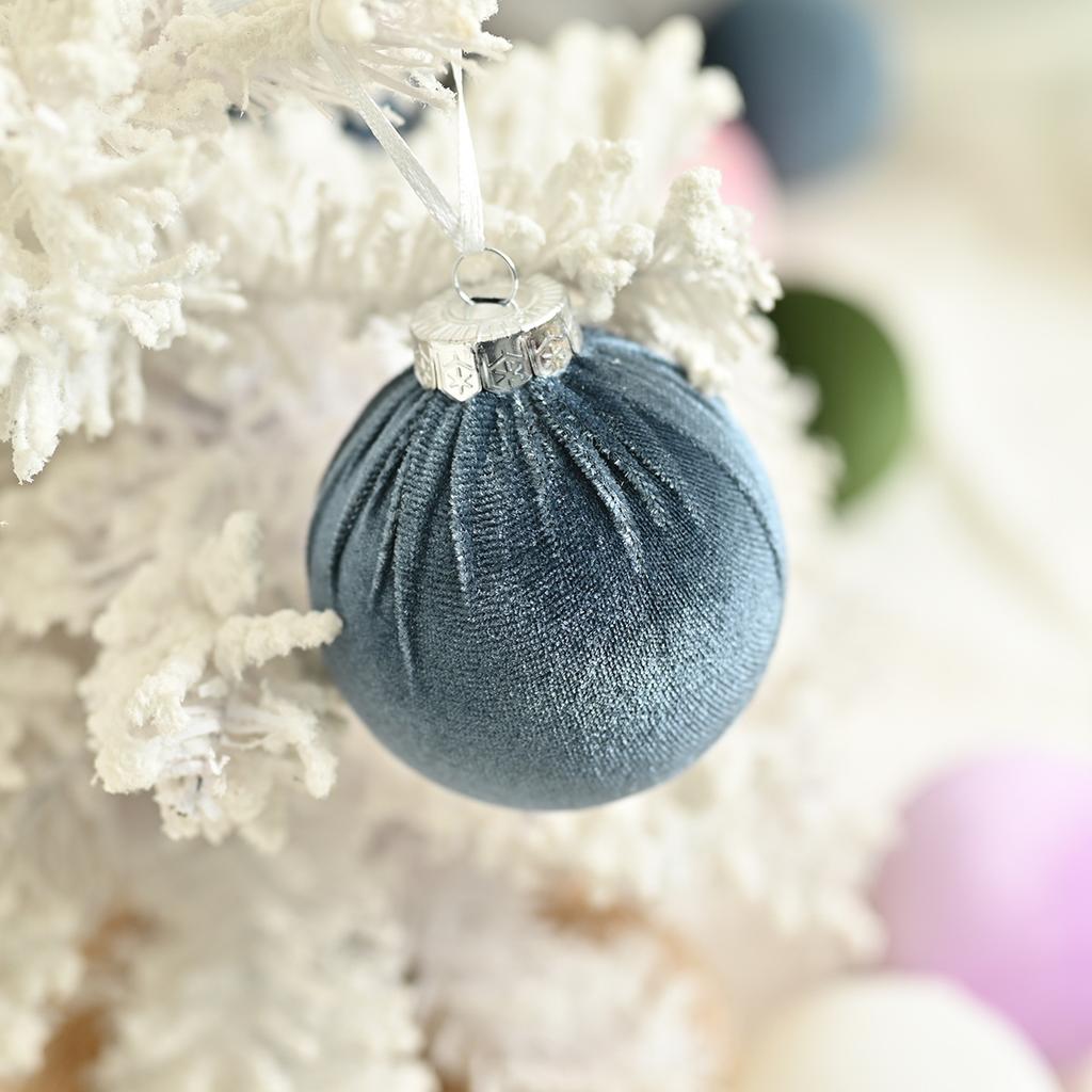 Velvet Christmas Ornaments Balls 15 Pcs 3.1 Inches / 8cm Large Christmas Baubles Shatterproof Xmas Ball for Christmas Tree