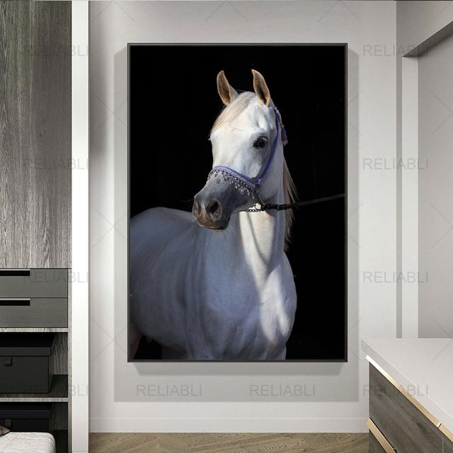 Саудовская классическая настенная живопись с животными, абстрактная лошадь, холст, постер и принт, роскошные настенные панно для гостиной, домашний декор, без рамки