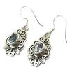 [P3772] - Silver 'Heaven' Blue Topaz Earrings - 20x15 Mm
