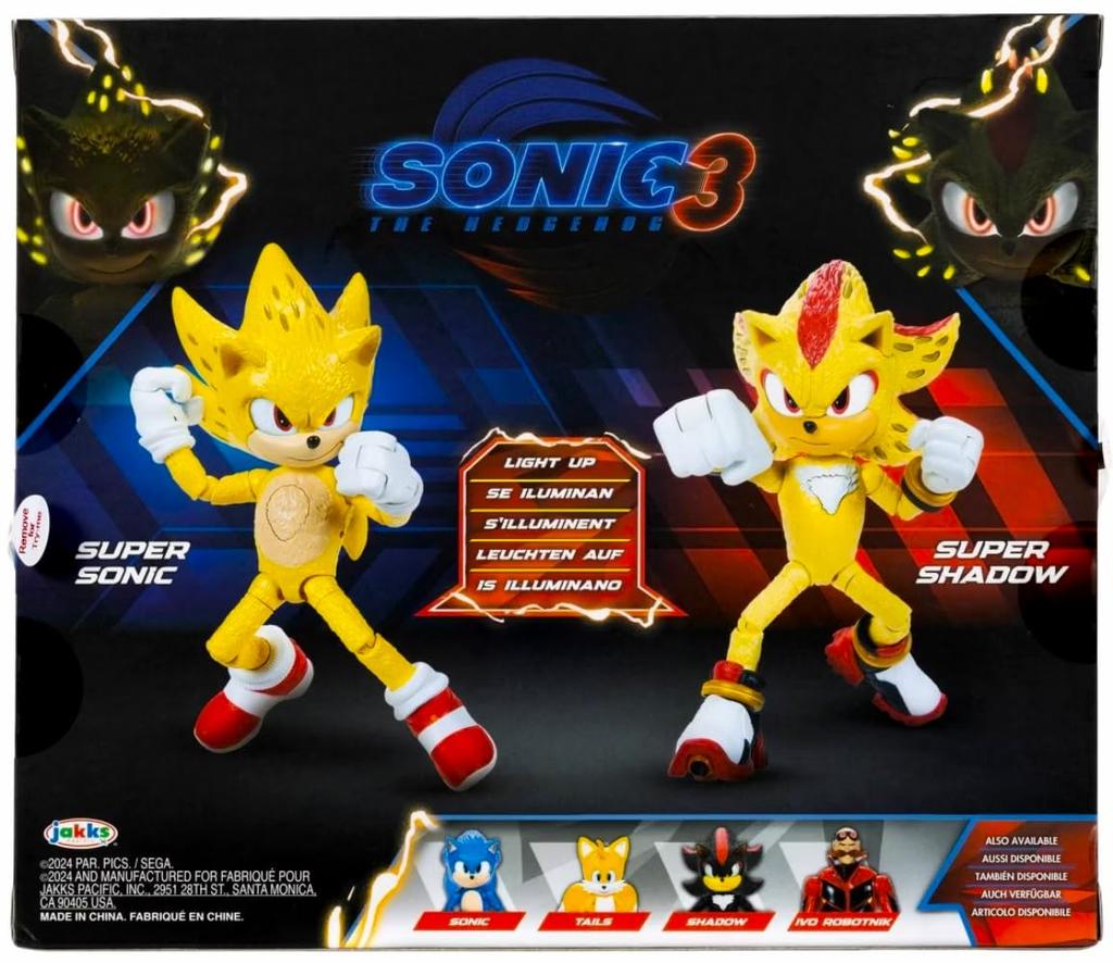 Sonic the Movie Sonic x Shadow TOKYO MISSION PACIFIC 5 дюймов светящаяся фигурка 2 шт. Sonic Super Movie 3 Game Tokyo Mission Goods Doll Light Up