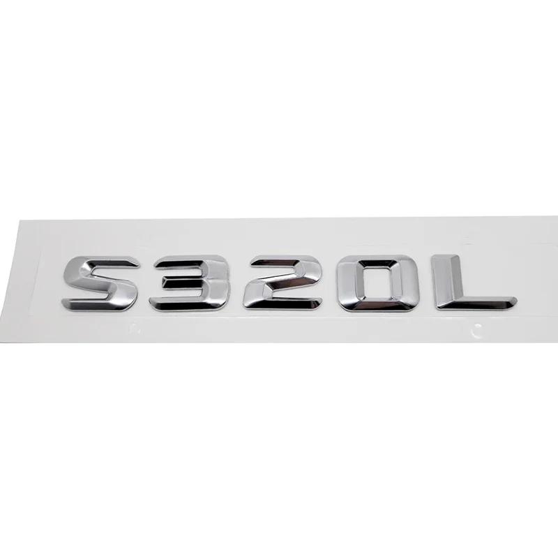 Alloy ABS Car Number Letters Sticker Rear Trunk Badge Decals for Mercedes Benz S300L S320L S400L S500L S600L Emblem Accessories AB1