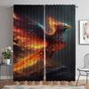 Огненный Феникс Оконные Шторы для Комнаты 2 Панельные Шторы для Спальни Украшения Хэллоуина Оттенки Разделительные Шторы Для Домашнего Интерьера