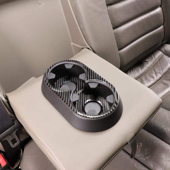 Carbon Fiber Rear Cup Holder Panel Trim Sticker For Hummer H2 2003-09