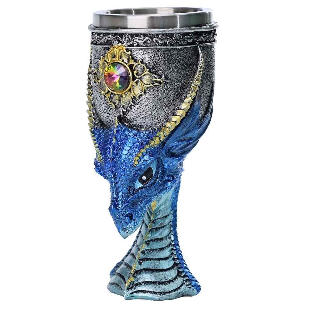 2026 Viking Ship Drakkar Fly Dragon Skull Goblet Stainless Steel Insert Halloween Wine Glass Retro Skull Chalice Cup Shot Glass