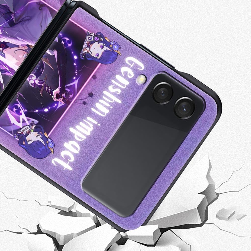 Чехол для телефона Z Flip 4 для Samsung Galaxy Z Flip 3 5G ZFlip3 Flip3 zflip Flip4 черный жесткий чехол для ПК Genshin Impact xiao Music Shell