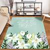 Floral Design with Inspirational Text Non-slip rug suitable for living room and bedroom sofas