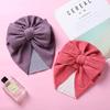 New Solid Color Baby Turban Cap Big Bow Infant Sweet Hat Newborn Elastic Bandana Headband Headscarf Beanie Kids Hair Accessories