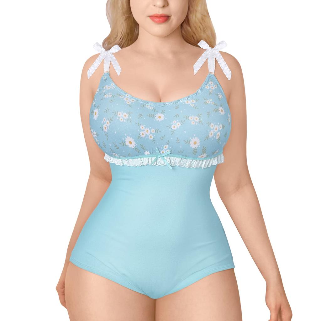 LittleForBig Взрослый ромпер кружевной топ-майка хлопковая пижама майка размер S [Дейзи]