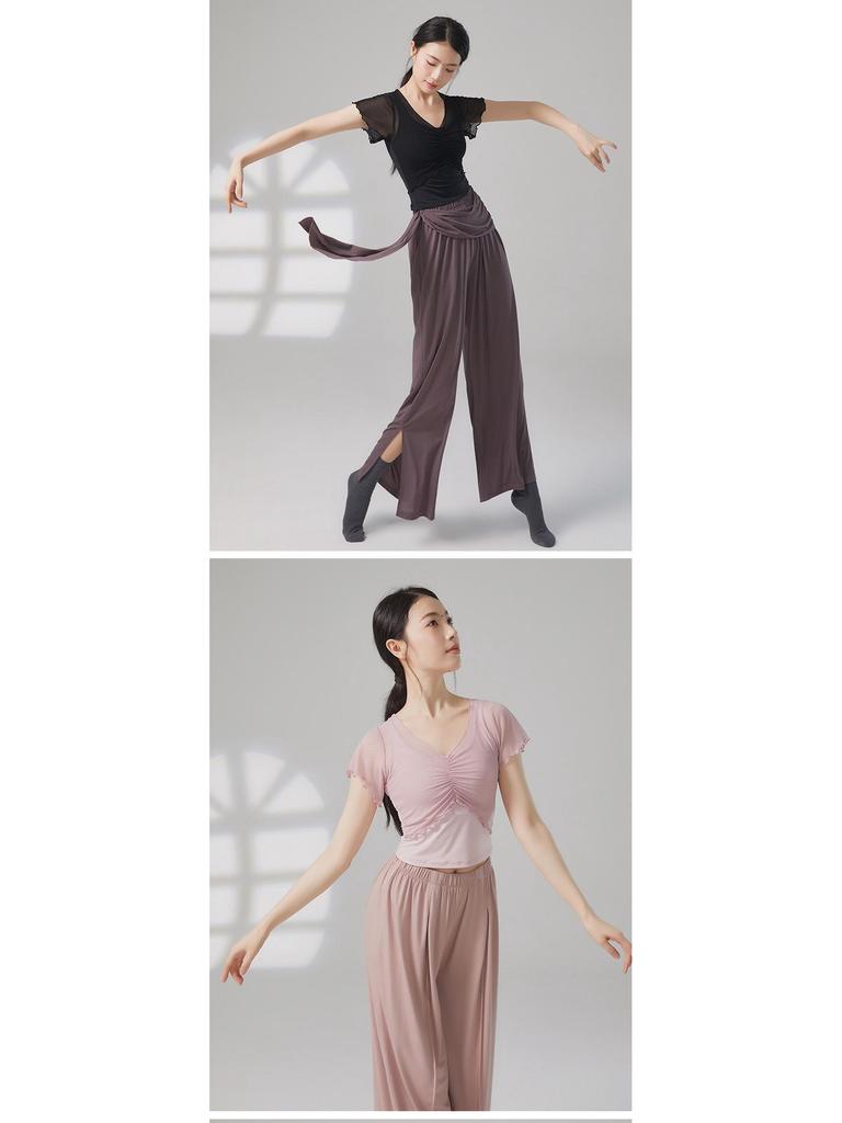 Женский топ с коротким рукавом для современного танца