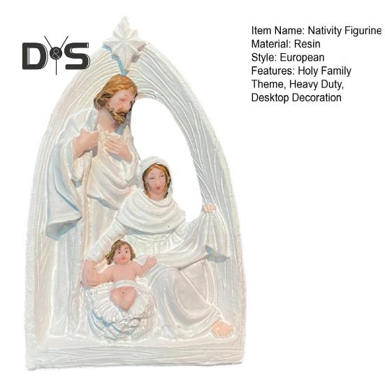 Святое семейство статуэтка из смолы Рождество Адвент Статуэтка Иосиф Дева Мария Рождение Иисуса Скульптура Домашний офис Настольное украшение Орнамент