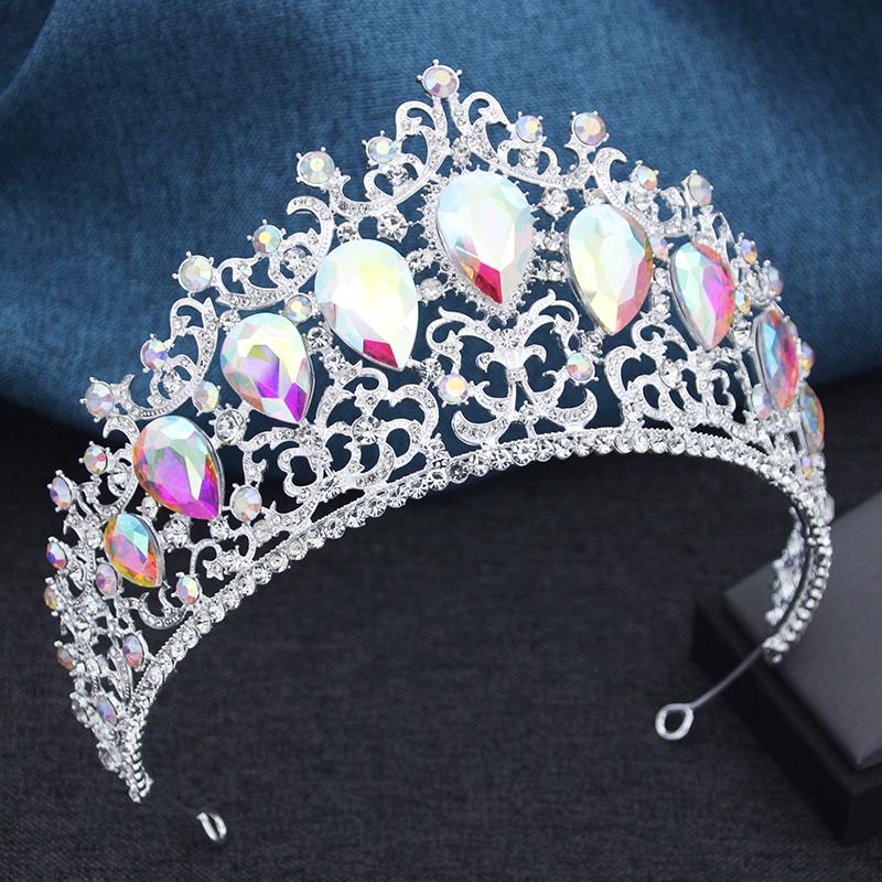 Big Crystal Bridal Crown Vintage Baroque Rhinestone Tiara Bride Headdress Wedding Party Diadem Jewelry Hair Accessories