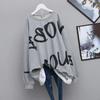 Plus Size 4XL Women Spring Autumn Letter T Shirt Women Casual Long Sleeve T-Shirts Korean Style Tops