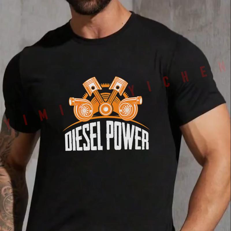 Diesel Power Graphic T-Shirt Fashion Men Vintage Summer Casual Short Sleeve O-neck Motorbike Tops Tee