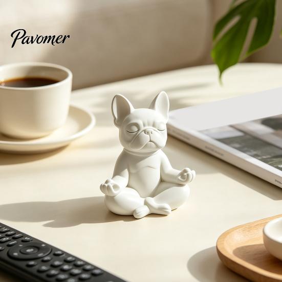Glasses Holder Stand 3D Printed Bulldog Eyeglass Stand, Creative Meditation Dog Holder, Stable Desktop Sculpture for Eyewear Display Home Office Desk