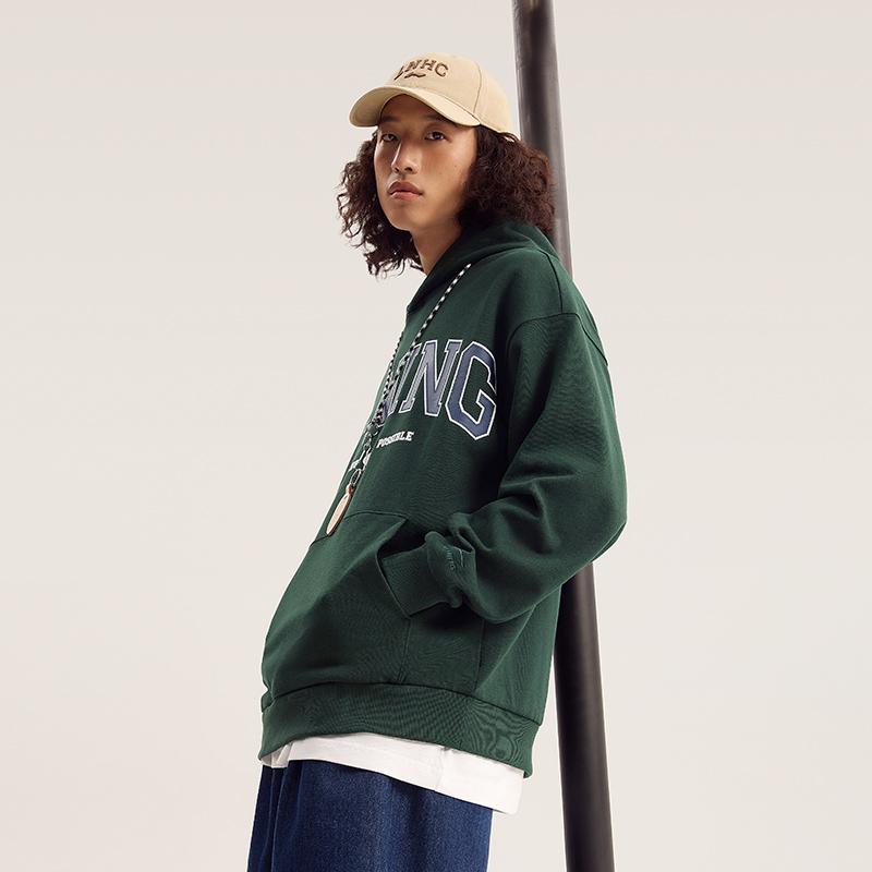 Толстовка Li Ning Weekend для молодежи, унисекс, винтажно-зеленая, AWDU781-2
