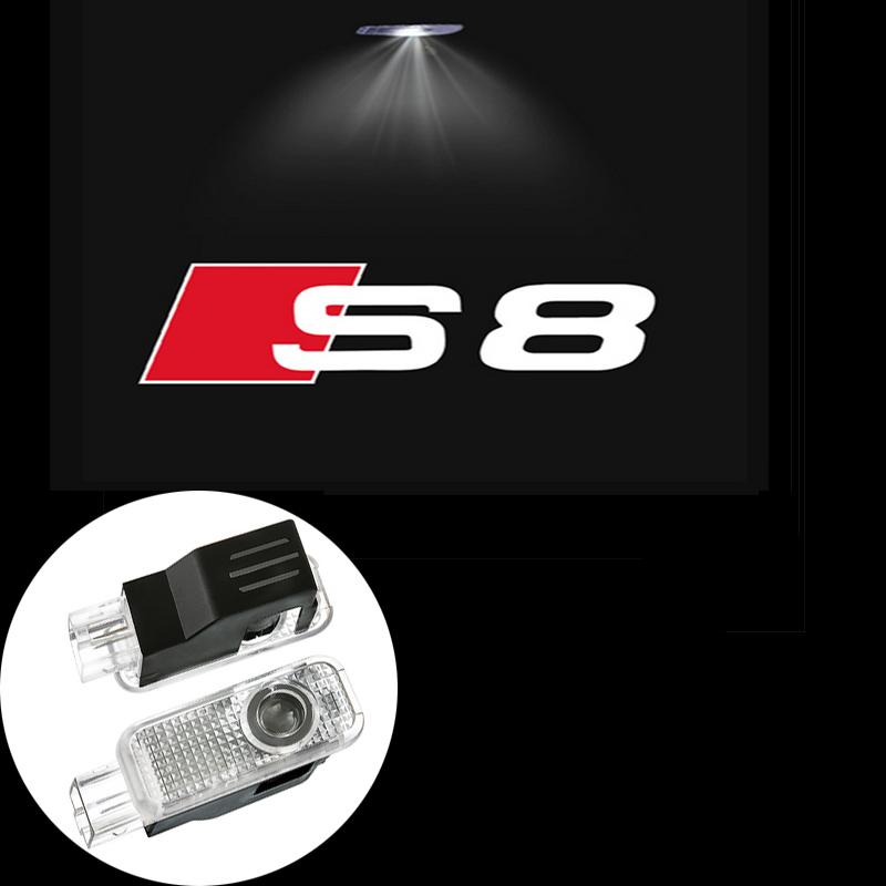 Для Audi S4 2 шт. Светодиодная подсветка приветствия на двери с логотипом автомобиля Для Audi A4 A6 C6 C7 A5 A7 A8 Q3 Q5 Q7 TT S3 S6 RS3 RS4 RS5 Sline Quattro Автоаксессуары