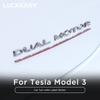 Логотип Tesla, автомобильная этикетка с надписью, аксессуары, высокопроизводительная металлическая стандартная наклейка на хвост автомобиля для Tesla Model 3 2017-2023