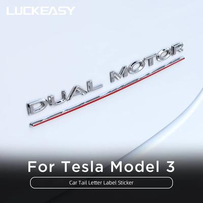 Логотип Tesla, автомобильная этикетка с надписью, аксессуары, высокопроизводительная металлическая стандартная наклейка на хвост автомобиля для Tesla Model 3 2017-2023