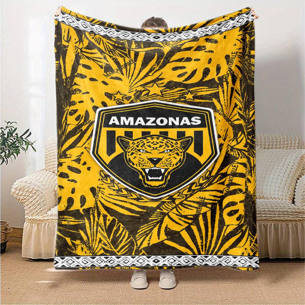 AMAZONAS FC Logo Print Flannel Blanket High Quality Warm Comfortable Cover for All Seasons Perfect for Gifts Home Decor