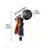 High-Pressure Garden Spray Gun for Outdoor Watering - Adjustable Nozzle, Lightweight Plastic Design, Thread Standard, Orange & Black Handles