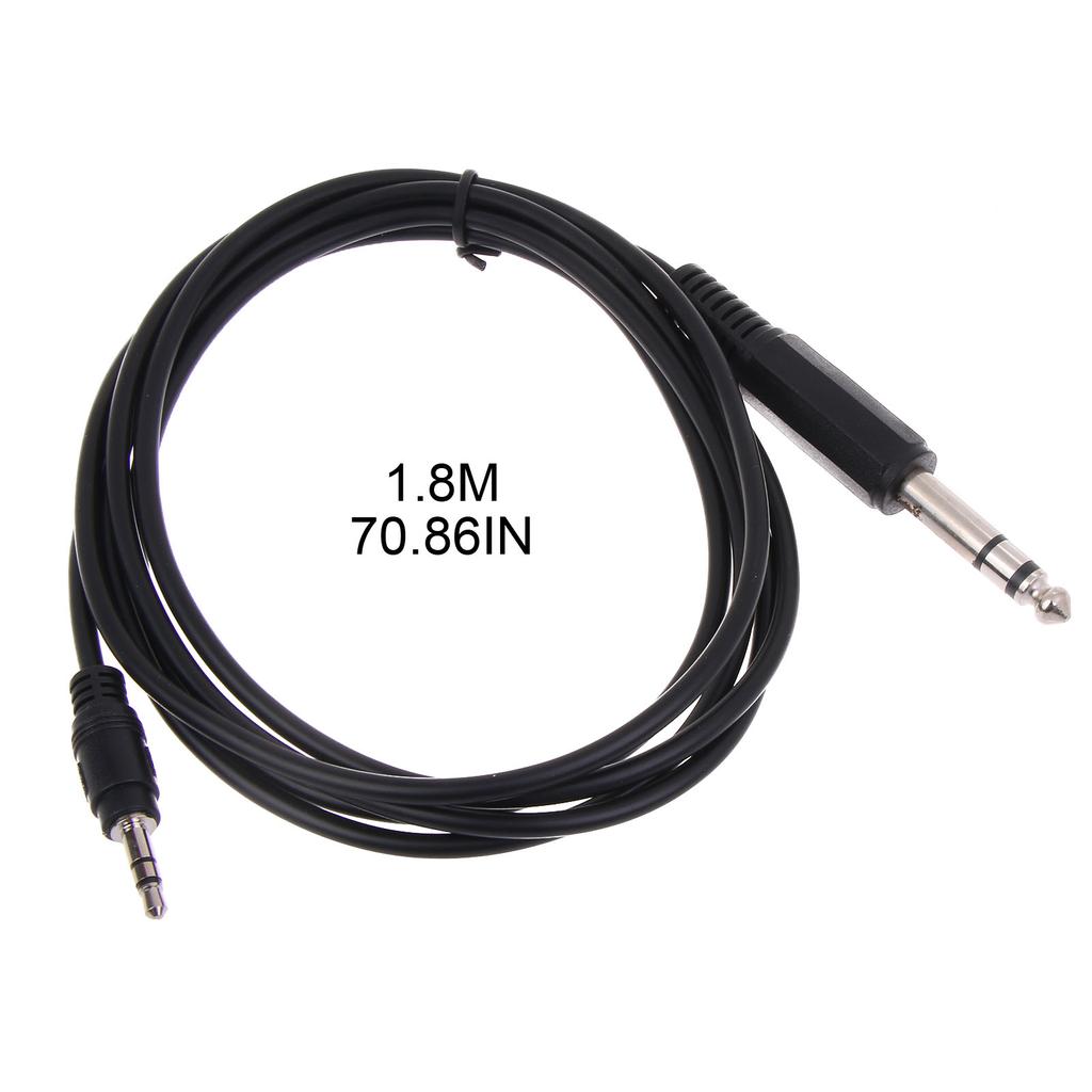 6.35mm TRS Stereo Male to 3.5mm Male Plug Aux Cable Cord 1.8m 1/4" to 1/8" Connection Cord for Power Amplifier Equalizer