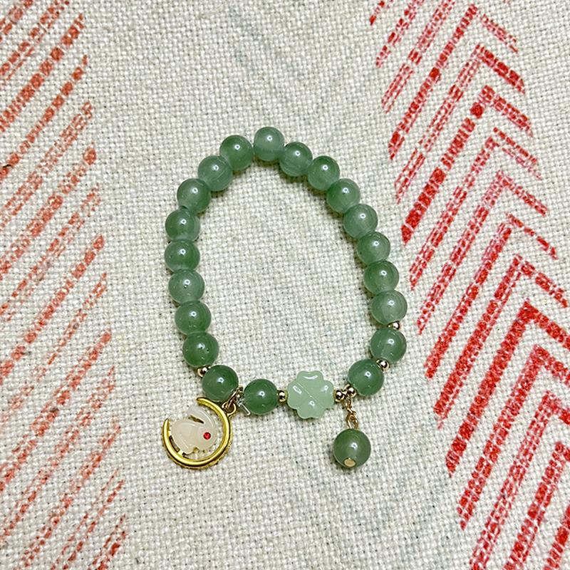 Модный изысканный браслет из искусственного нефрита с бусинами для женщин, китайский стиль, арахисовый кулон, браслет, цепочка на запястье, ювелирные изделия, подарки