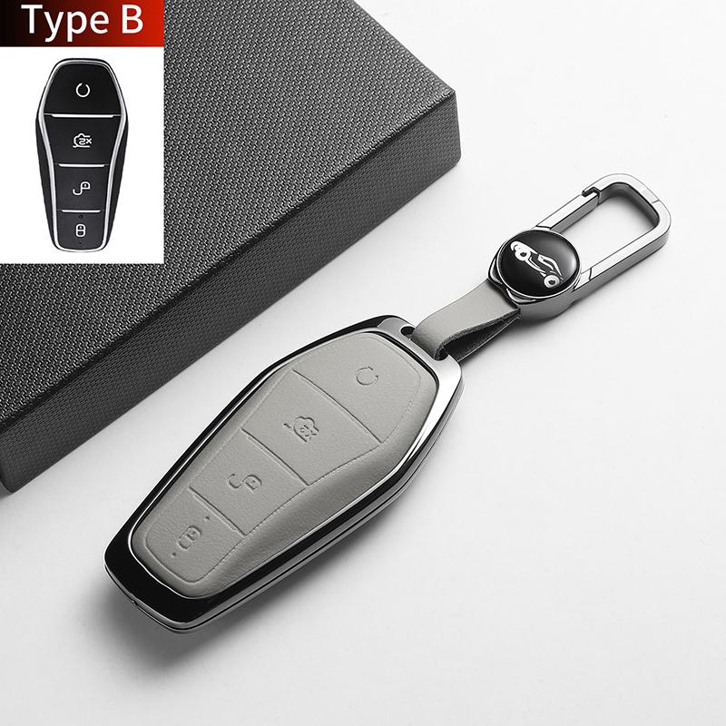 Для BYD Han EV Dolphin Song Plus DMI Seagull Yuan UP Qin Pro Seal 06 Escort 7 Tang L Кожаный Металлический Чехол-Крышка для Автомобильного Ключа Аксессуар
