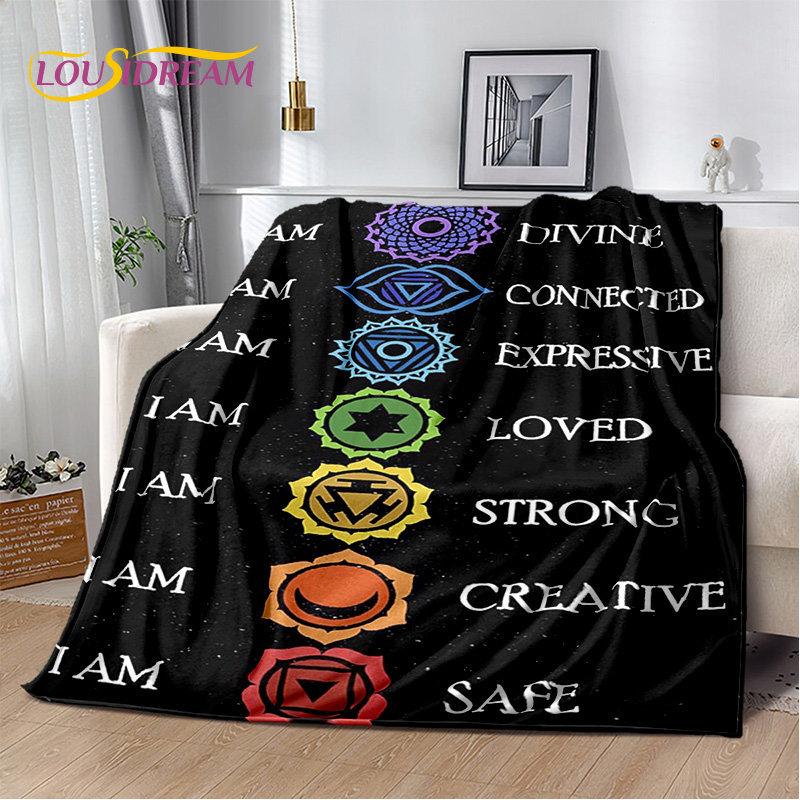 Мягкое плюшевое одеяло Rainbow 7 Chakra Mandala Bohemia, фланелевое одеяло, покрывало для гостиной, спальни, кровати, дивана, чехла для пикника