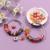 30/50/100pcs European Craftsmanship Large Hole Beads Orange Interval Beads DIY Garden Beads, Bead Keychains, Necklaces Bracelets Jewelry Making