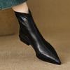 Женские ботильоны до щиколотки с острым носком и толстым каблуком, с задней молнией - на флисовой подкладке, универсальные эластичные ботинки-носки для осени/зимы 2025.