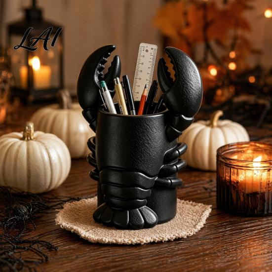 Cute Animal Stationery Holder Lobster Pen Holder 3D Printed Desktop Organizer Crayfish Pencil Stand Desk Organizer for Office Student Supplies,