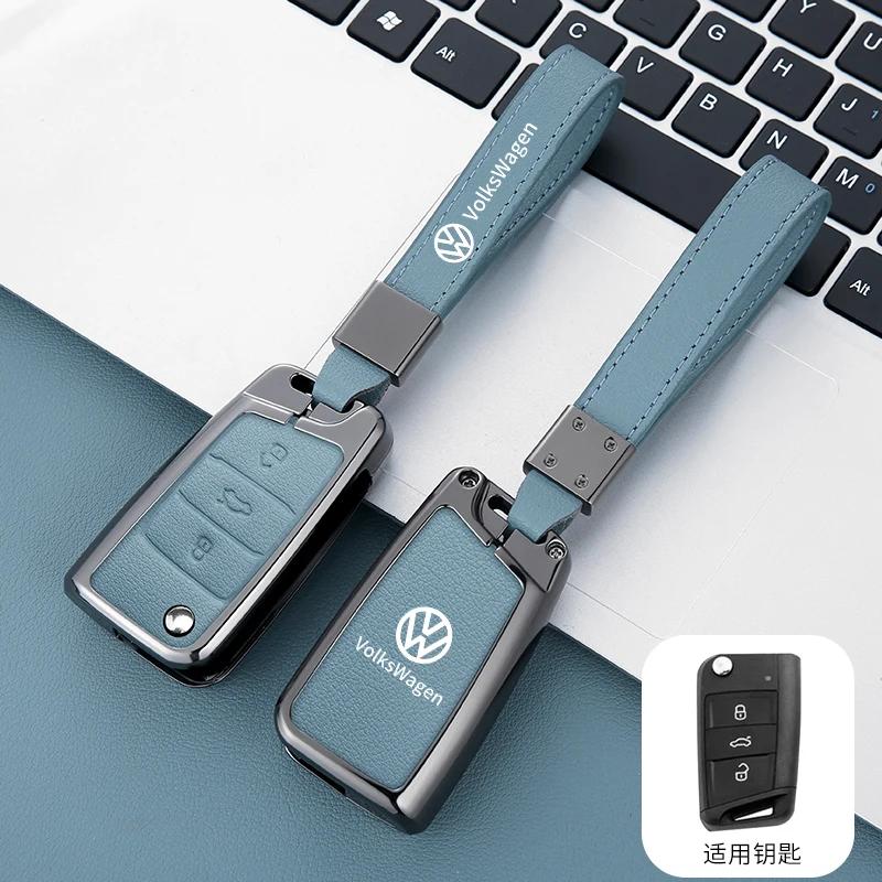 2025 Hot Zinc Alloy Car Smart Remote Key Case Cover Shell For VW Volkswagen Golf 7 MK7 Tiguan MK2 T-roc T-cross Auto Keychain Ac