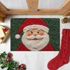 Santa Claus Bathroom Rug Cute and Soft Christmas Indoor/Outdoor Doormat Entrance Welcome Mat Home Decor