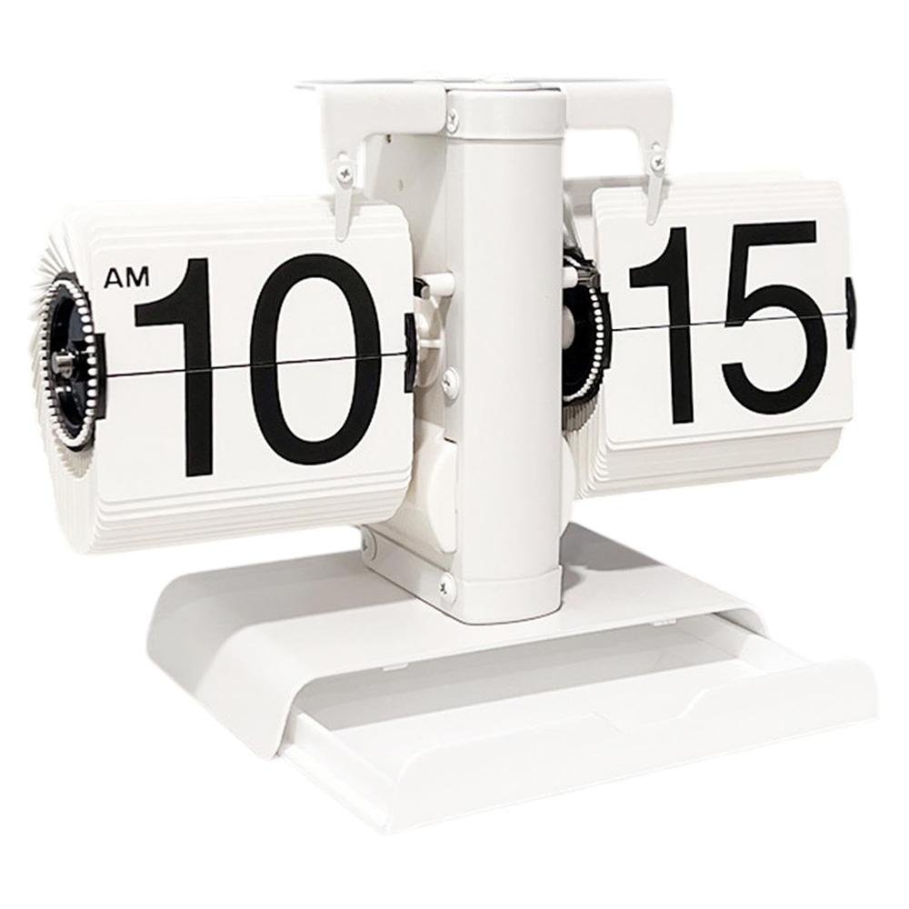 Винтажные часы с откидным циферблатом и ящиком, механические балансовые настольные часы с откидным циферблатом для гостиной