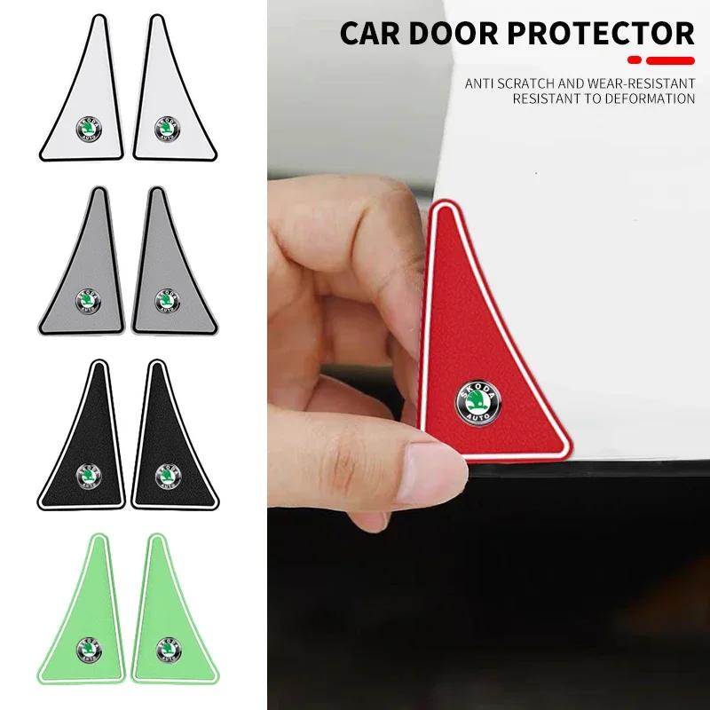 2pcs Universal Car Door Corner Covers Silicone Protector for skoda octavia a5 a4 fabia superb rapid mk3 yeti Car Accessories agu233