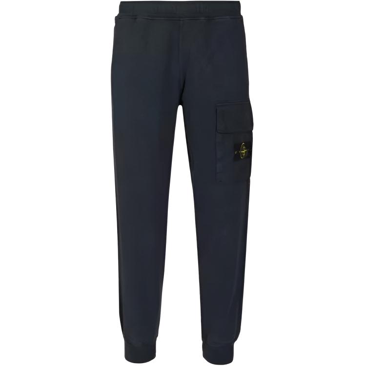 STONE ISLAND Брюки спортивные трикотажные мужские с эластичными манжетами и значком, темно-синие K2S156200003S0A20-V0020