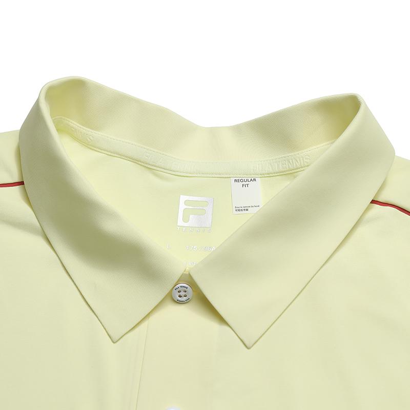 Men's Shirt FILA Tennis Polo Shirt Men's Soft Ivory Yellow