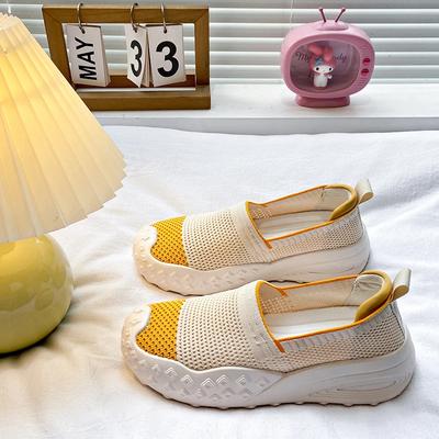 Модные вязаные лоферы для женщин, сетчатые, удобные слипоны, повседневные дышащие туфли для ходьбы на открытом воздухе, легкие женские кроссовки