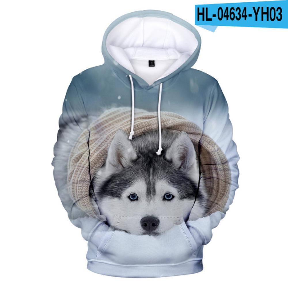 Толстовка с капюшоном для женщин и мужчин с 3D принтом собаки и хаски, уличная одежда, пуловер в стиле хип-хоп, куртка с капюшоном, мужская повседневная спортивная одежда