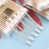 100Pcs Disposable Double Sided Wood Stick Cotton Swab Makeup Cleaning Applicator