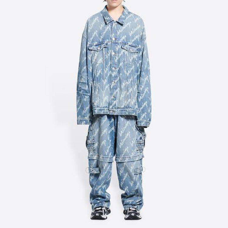 Balenciaga Джинсовая куртка оверсайз с принтом по всей поверхности 681690TJW904200