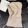 Knitting Hat Scarf Set Solid Color Adjustable Drawstring Scarf Hat Women Winter Warm Windproof Elastic Thermal Hat