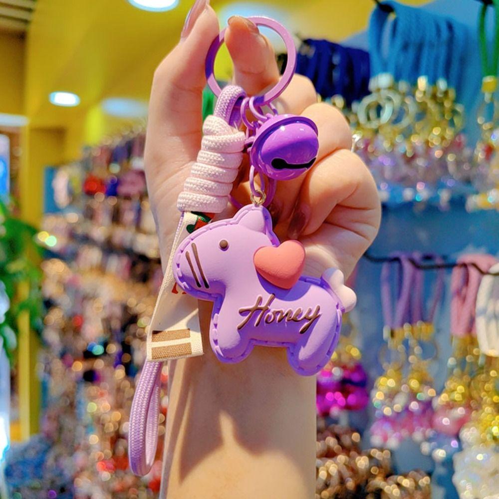 Candy Color Pony Resin Keychain Cute Design Horse Pendants Zodiac Pony Doll Keychain Accessory